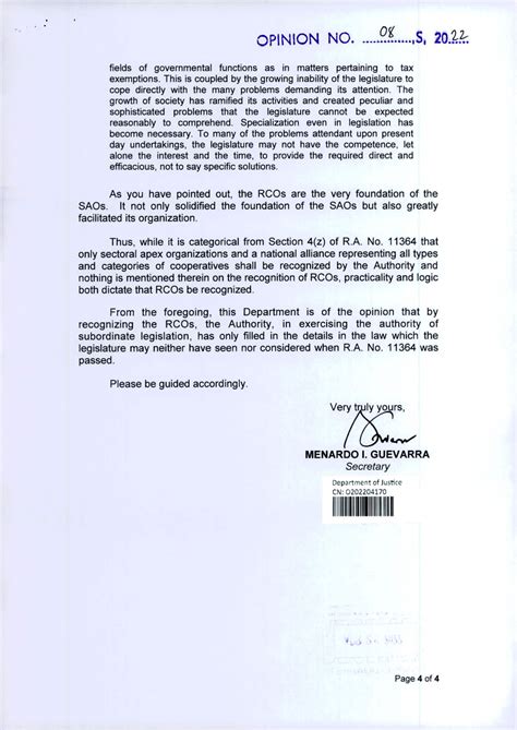 The Cooperative Development Authority (CDA) requested for the opinion.